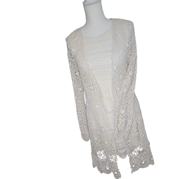 American Rag Crochet Cardigan, Size Large, Boho - Picture 1 of 5